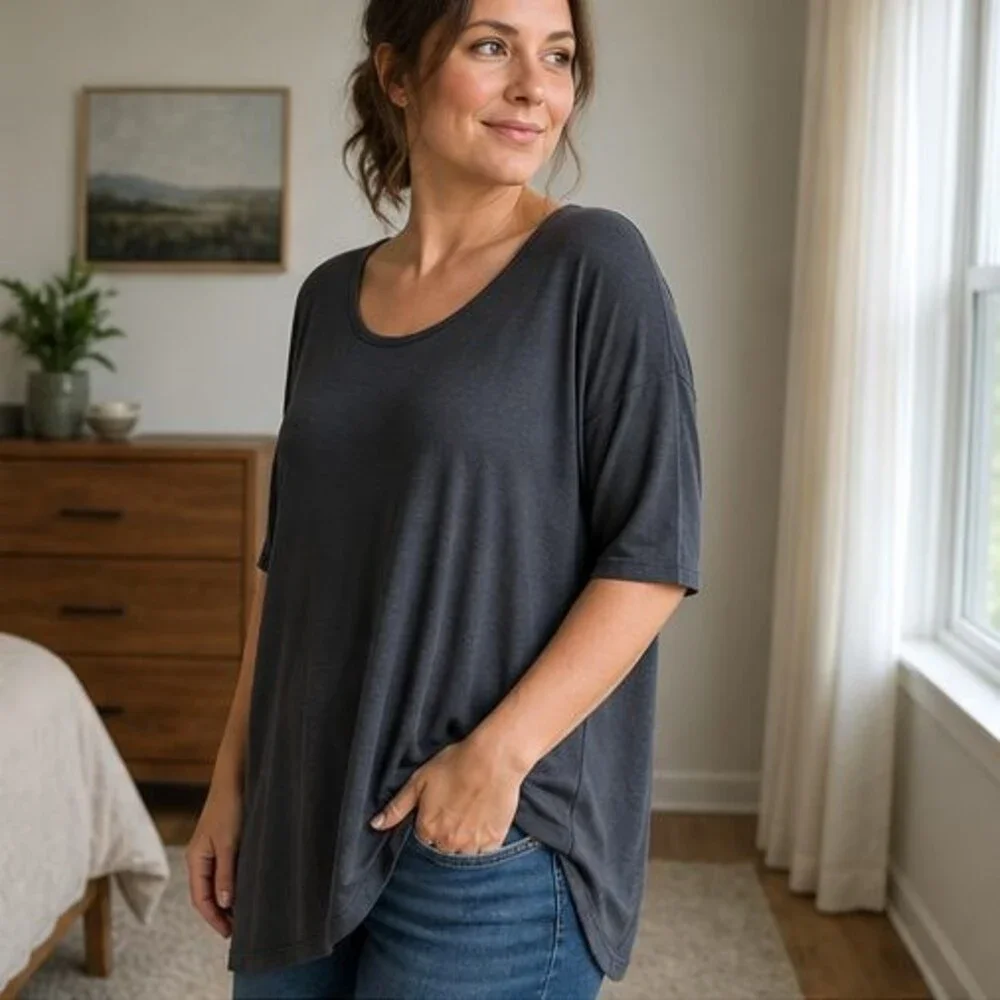 Olive V Neck Top